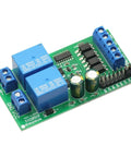 12V 24V DC Motor Controller Relay Board With Forward And Reverse Control Limit Switch Start Stop Push Button And Self Locking Mode For Electric Curtains And Automatic Doors Plus Auto Start On Power On, green PCB