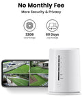 Wireless Outdoor Security Camera System With Solar Power 4 Camera 4MP HD Surveillance Base Station shown with phone display