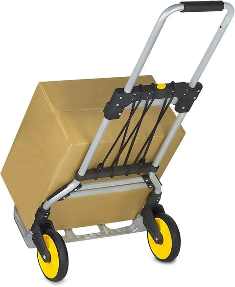 Heavy Duty Folding Hand Truck With Telescoping Handle And 264 Lb Load Capacity, rugged steel trolley cart with box on wheels