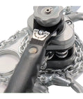 Heavy Duty Aluminum Hand Chain Hoist With Smoother Lever Mechanism For Tough Lifting Jobs And Heavy Loads Up To 0.25 Tons At 6 Meter Lift Height close-up of lever mechanism.