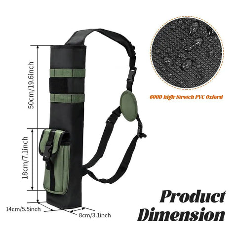 Lightweight Back Arrow Quiver With MOLLE System, Adjustable Arrows Holder, Velcro Patch Compatible, Army Green, 50x14x8 cm