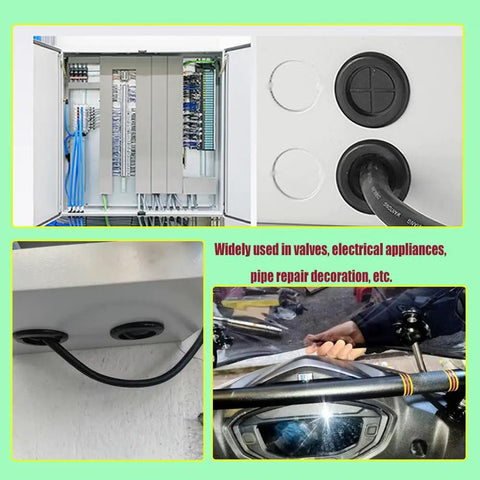 65 Piece Round Rubber Grommets Kit With Six Sizes For Wiring And Auto Projects showing installed grommets in use