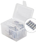 Front view: KOKISO 2W carbon film resistor assortment, 250 pcs, 25 values in clear plastic storage box