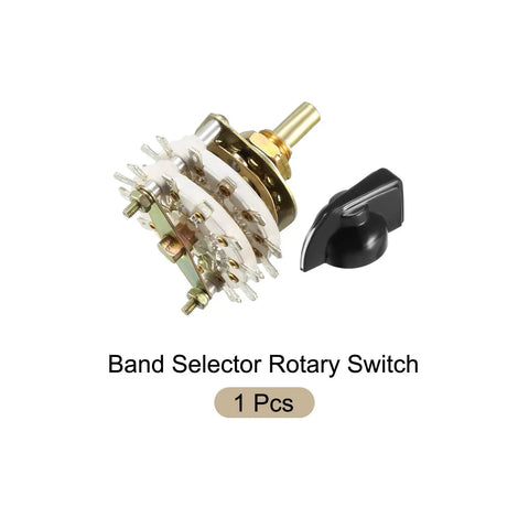 Band Selector Rotary Switch 4P5T 4 Pole 5 Position 2 Deck for Radio TV and Other Electronics, 24 pins, with knob