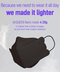 3 Layer Nano Filter Face Mask For Adults Black 100 Pack Lightweight Breathable Reusable Everyday Mask For Travel Work School And Daily Activities All Day Comfort displayed with feather illustration