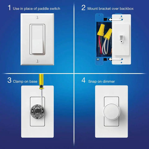 Step-by-step installation of Smart Dimmer Switch For Paddle Decorator Switches Keeps Philips Hue Bulbs In Ready Mode