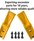 Two Piece Excavator Tooth Type Skid Steer Loader Backhoe Set With Pins Quick Change Teeth For Mini Excavators Includes Bolts And Nuts
