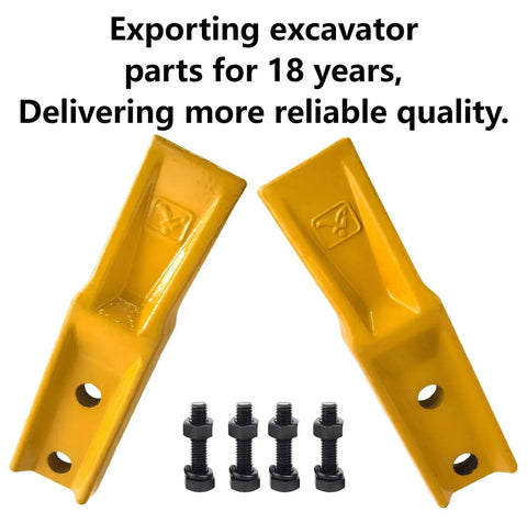 Two Piece Excavator Tooth Type Skid Steer Loader Backhoe Set With Pins Quick Change Teeth For Mini Excavators Includes Bolts And Nuts