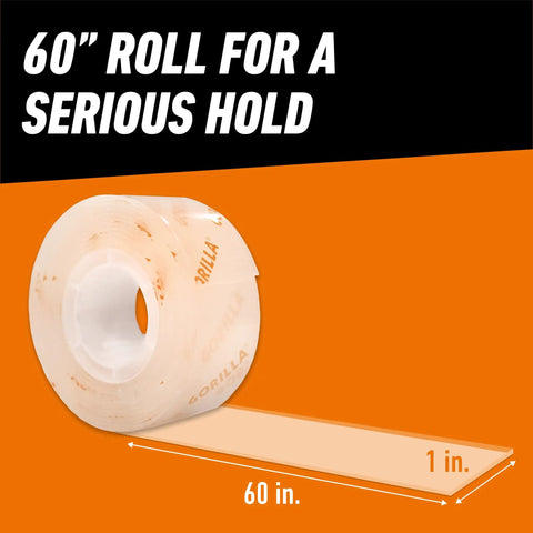 Crystal Clear Mounting Tape With Instant Bond Pack Of 2 1 Inch By 60 Inch Double Sided Tape Roll for Serious Hold