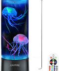 Large Jellyfish Lamp For Home Office Desk Decor Soothing Ocean Mood Light with remote control and faux jellyfish.