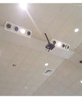 Ceiling installation with PAR 56 LED Flood Light Bulb 26W Dimmable Daylight White 6300K SMD fixtures visible, modern interior lighting setup