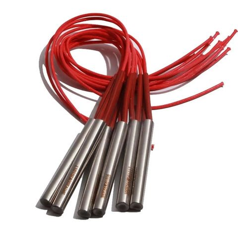 10 Pack Heavy Duty Heating Elements 12X120mm 350 To 580 Watts 110 Volt 316 Stainless Steel Heater Coils with red wiring