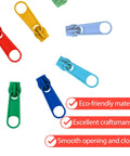 100 Pcs Metal Zipper Slider Replacement Kit Size 3 Universal Zipper Repair 12 Color Options displayed on white background