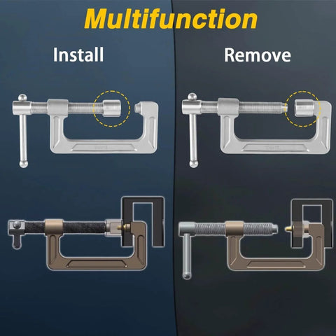 Infographic showing Upgraded 630 Stainless Steel Alignment Cam Guide Pin Removal And Installation Tool in use
