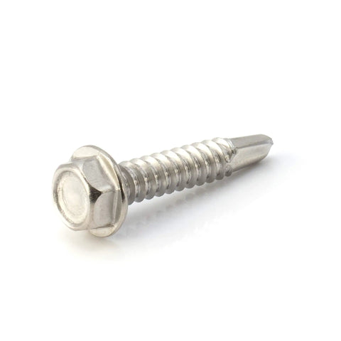 Heavy Duty Hex Head Self Drilling Screws Number 14 By 1 1/4 Inch 410 Stainless Steel Hex Washer Head Fasteners Tough As Nails For Sheet Metal Drywall And Plastic 100 Piece Pack