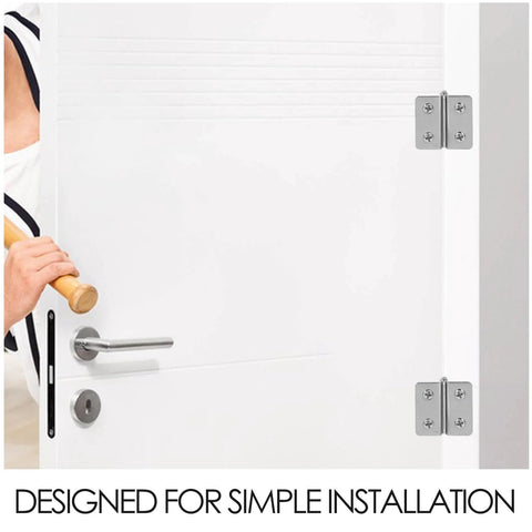 Heavy Duty Stainless Steel Glass Door Hinges 2 Pack For Cabinets And Display Cases Adjustable Whisper Quiet Operation Ideal For Kitchen Cabinets Showcases And Wine Display Sosoport installed on a white door.