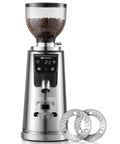 Professional 64mm Flat Burr Coffee Grinder With 100 Grind Settings All Metal Stainless Steel Body Adjustable Electronic Timer Anti Static LED Display For Rich Balanced Coffee Flavor