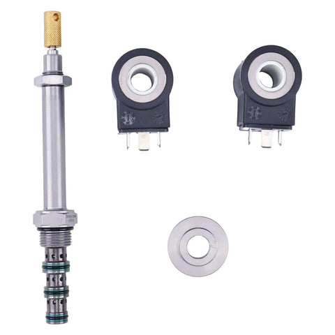 4-Way 3 GPM Hydraulic Spool Valve SV08-47DM-0-N Aftermarket Replacement For HydraForce 08 Series VC08-4 Cavity With 2 Solenoid Coils 24V DC 4-Position 3-Stage Valve, showing components including solenoid coils and valve body