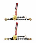 Heavy Duty Ratchet Chain Binders With Grab Hooks 5400 Lbs Working Load Limit Fits 5/16 To 3/8 Inch Chains Safe Lock System 2 Pack