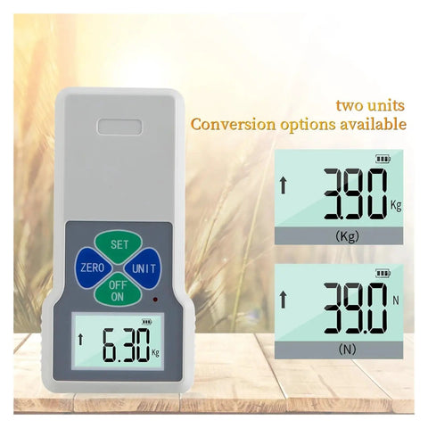 Digital Grain Hardness Tester Sclerometer Durometer Machine displaying kg and N units for precise grain measurements.