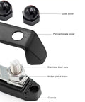Two Pack Insulated Power Distribution Block With Cover For Car RV Marine Boat 12V 200A Dual Stud Battery Terminal Post Positive Negative Includes M8 And M10 Studs Heavy Duty Bus Bar with stainless steel nuts and nickel plated brass on polycarbonate and nylon chassis