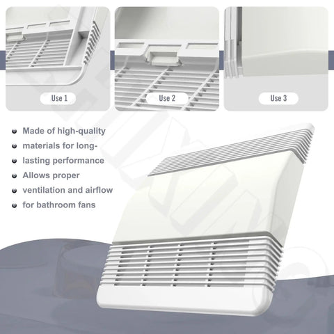 Straight Up Solid Replacement Ventilation Fan Grille Lens Cover For Standard 663 663L Bathroom Exhaust Vent Housing Grill Direct Swap Quick Fix