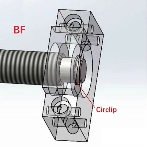 Ballscrew End Supports BK15 BF15 For SFU RM 2005 2010 20mm CNC Ball Screw Machines Low Noise Dustproof Ring Smooth Operation Easy Install With Lock Nut And Circlip Durable Carbon Steel Build BF circlip detail