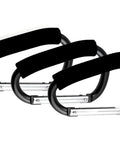 Three Pack 5.2 Inch Carabiner Stroller Hooks Dope Heavy Duty Clips For Hanging Bags Coats Lunch Boxes On Your Baby Stroller Handle Black