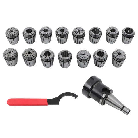 17-Piece NMTB30 ER40 Collet Set For CNC Milling And Turning Machines, Precision Tool Holder Kit with components shown