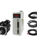 Beefed-Up Closed-Loop Servo Motor With Encoder Feedback, 0.75KW, 220V, includes cables and driver, suitable for CNC automation.