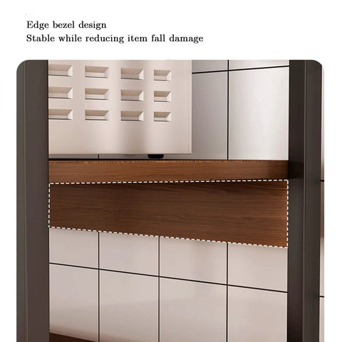Kickass Heavy Duty Kitchen Storage Rack Handling Everyday Essentials From Microwaves To Pantry Items Large Capacity Multifunctional utility cart edge bezel design for stability and damage reduction.
