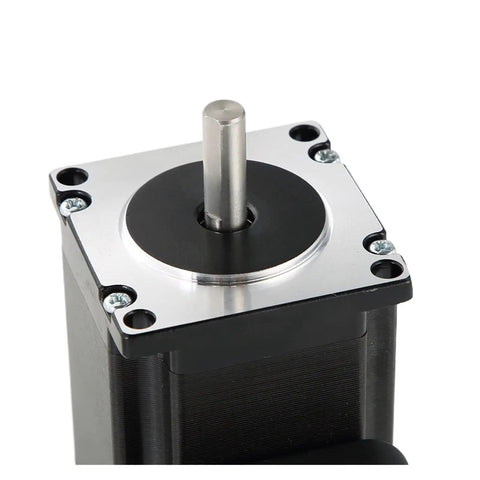 Top Shelf Nema23 Closed Loop Servo Motor Featuring An Integrated Digital Hybrid Drive System That Delivers Straight Up 2Nm Torque And Killer Precision Every Time For Heavy Duty Cnc Rigs And Automation Projects, close-up view of motor shaft and housing.