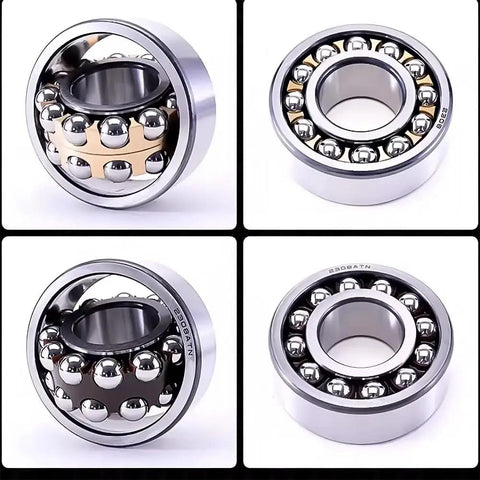 Double Row Self Aligning Ball Bearing 1200 Series Tough As Nails Construction With High Carbon Chromium Steel For Heavy Duty High Speed Machinery Support And Rock Solid Misalignment Compensation In 1202 15x35x11 Size, view from multiple angles.
