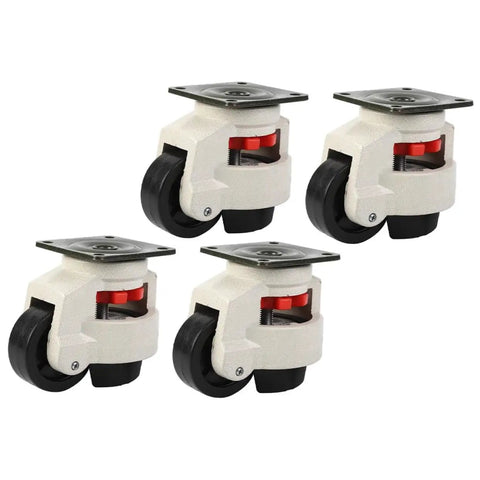 Heavy Duty Leveling Casters With Swivel Wheels 4 Pack For Workbench Mobility 500Kg Load Capacity Industrial Equipment Stands And Machinery Easy Glide On Any Surface, four casters