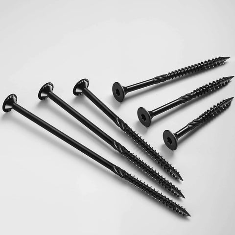 Heavy Duty Outdoor Deck Screws 14 By 2 And A Half Inch, 44 Pack, Black Epoxy Coated Rust Resistant Wood Screws With Torx Drive