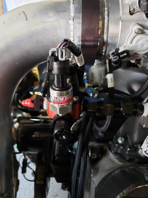 150 PSI Pressure Sensor For Fuel, Oil, And Coolant, Stainless Steel Body, Heavy Duty 1/8 NPT Thread, EFI Compatible And Data Logging Ready, PN 7990150 mounted in engine bay