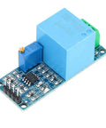 Knockout Precise Ac Voltage Sensor Module Packing A Nifty Zmpt101B Chip Single Phase Detection Board with blue relay and connectors.