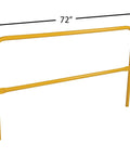 Heavy Duty Steel Pipe Safety Railing With Vibrant Yellow Coating For Mezzanine Edge Guard and Warehouse Walkway Barrier 72x42x21 inches.