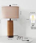 Rattan Table Lamps Set Of 2 For Bedroom With 3 Way Dimmable Touch Control Rustic Natural Wicker Nightstand Lamps With USB Ports