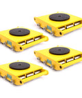 Heavy Duty Equipment Dolly Moving Skate With 360 Degree Turntable for Warehouse and Factory, set of four yellow skates