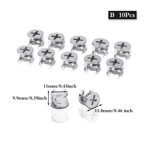 10 Pcs Thickening Three In One Connector Eccentric Wheel Hardware For Furniture And Cabinets Zinc Alloy Cam Nut