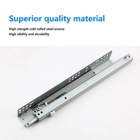 Heavy Duty Soft Close Drawer Slides Full Extension Undermount Runners For Cabinets Adjustable Concealed Glide Rails, galvanized steel material.