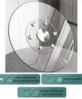 Beefy Heavy Duty Glass Lazy Susan Turntable With Silent Bearing And Anti Tilt Wheels 10 Inch Round Tempered Glass Tabletop Rotating