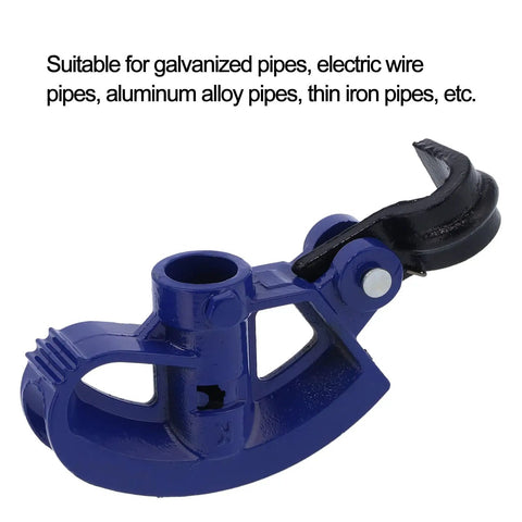 Heavy Duty Fan Shaped Pipe Bender For Pvc And Galvanized Steel Manual Tube Bending Tool With Thickened Nodular Cast Iron Construction shown for various pipe types.