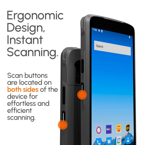Rugged Android 12 Barcode Scanner Handheld Mobile Computer With Octa Core 2.0GHz 1D 2D QR Code NFC Reader IP66 4G WiFi 6.0 Inch Touch Screen