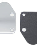 Bolt On Fuel Pump Block Off Plate Kit With Gasket And Stainless Hex Bolts For Small Block Chevy SBC Engines 265 283 327 305 302 350 383 400 Direct Fit With Heavy Gauge Steel Gasket For Durable Seal And Easy Bolt On Installation. block off plate and gasket