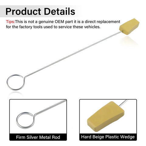 Timing Chain Locking Wedge Tool For Ford Lincoln Mercury 2005-2014 4.6L And 5.4L 3V Engines metal rod with beige wedge