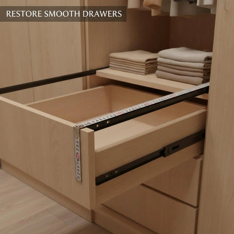 Side-Mount Drawer Slides For Cabinets, Cold-Rolled Steel Replacement Hardware, Full Extension Glides For Kitchen And Furniture, 1 Pair