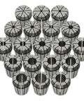 Precision ER20 And ER25 Spring Collet Chuck For CNC Milling, set of multiple collets, 65Mn steel, precise fit for milling.