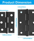 Rock Solid Black Stainless Steel Door Hinges Heavy Duty Butt Folding Design with dimensions shown for replacement on doors.